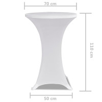 Produktbild för Överdrag till ståbord 2 st Ø 70 cm stretch vit