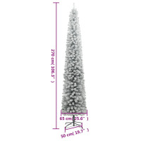 Produktbild för Smal julgran med stativ och snö 270 cm PVC