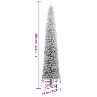 Produktbild för Smal julgran med stativ och snö 300 cm PVC