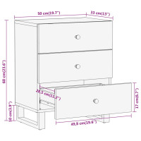 Produktbild för Sängbord brun och svart 50x33x60 cm massivt mangoträ