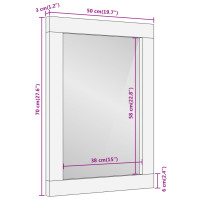 Produktbild för Badrumsspegel brun 50x70x3 cm massivt mangoträ och glas