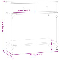 Produktbild för Konsolbord svart 75x34,5x75 cm konstruerat trä