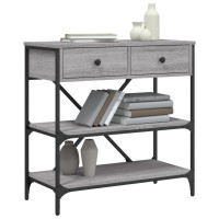 Produktbild för Avlastningsbord grå sonoma-ek 75x34,5x75 cm konstruerat trä