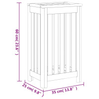 Produktbild för Tvättkorg 35x25x60 cm massivt teakträ