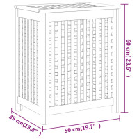 Produktbild för Tvättkorg 50x35x60 cm massivt teakträ