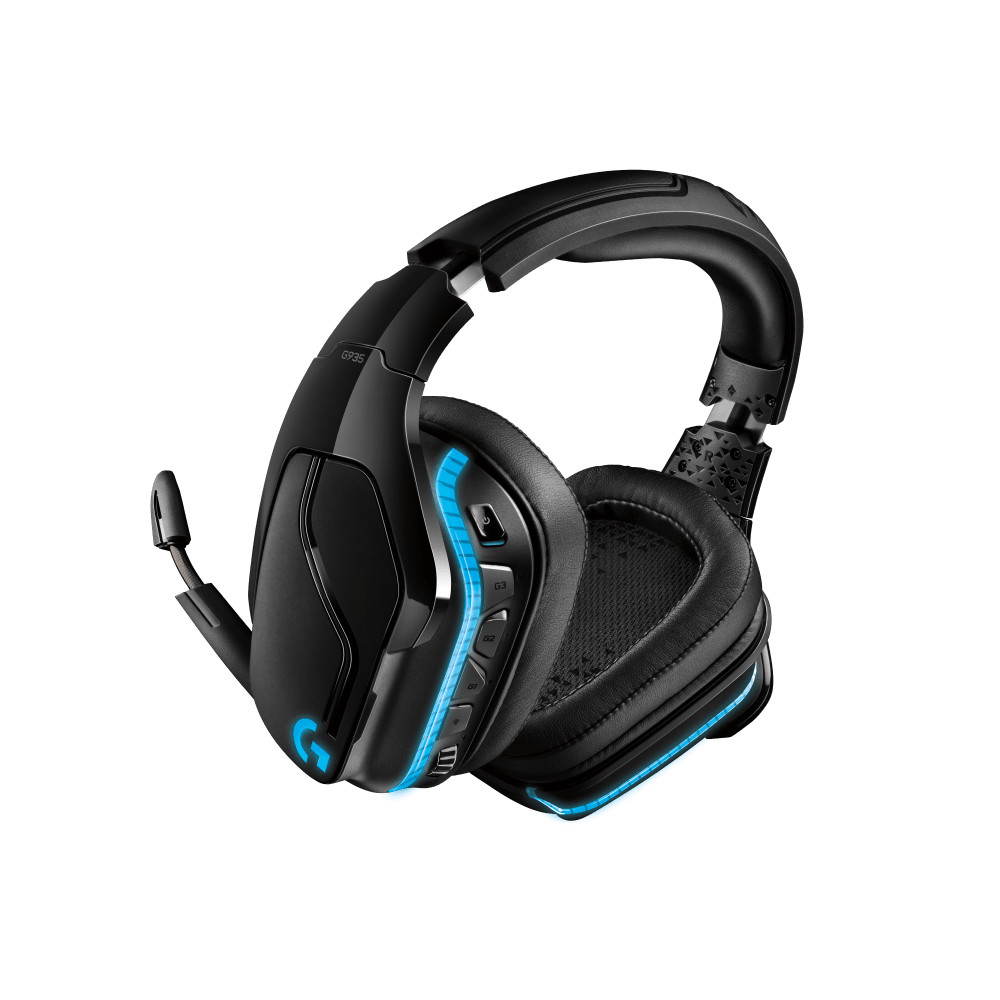 Produktbild för Logitech G G935 Headset Trådlös Huvudband Spela Svart, Blå