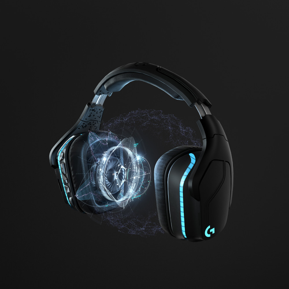 Produktbild för Logitech G G935 Headset Trådlös Huvudband Spela Svart, Blå