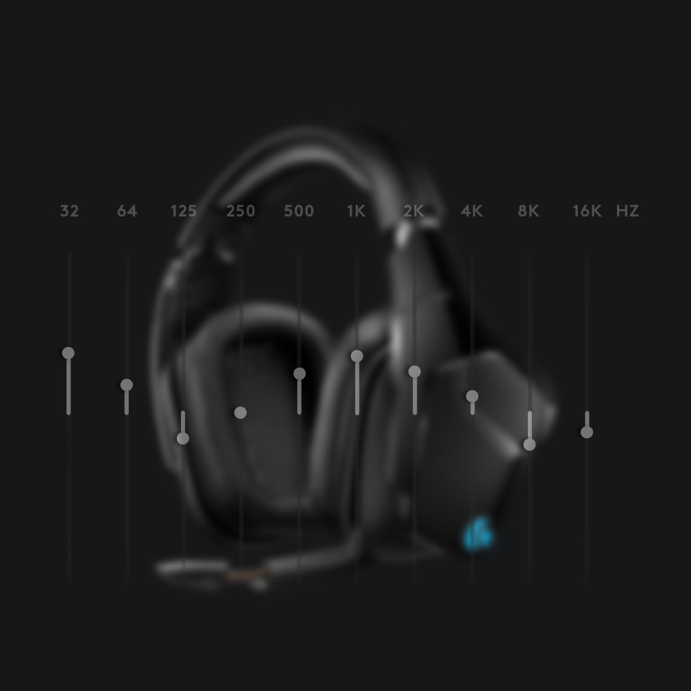 Produktbild för Logitech G G935 Headset Trådlös Huvudband Spela Svart, Blå