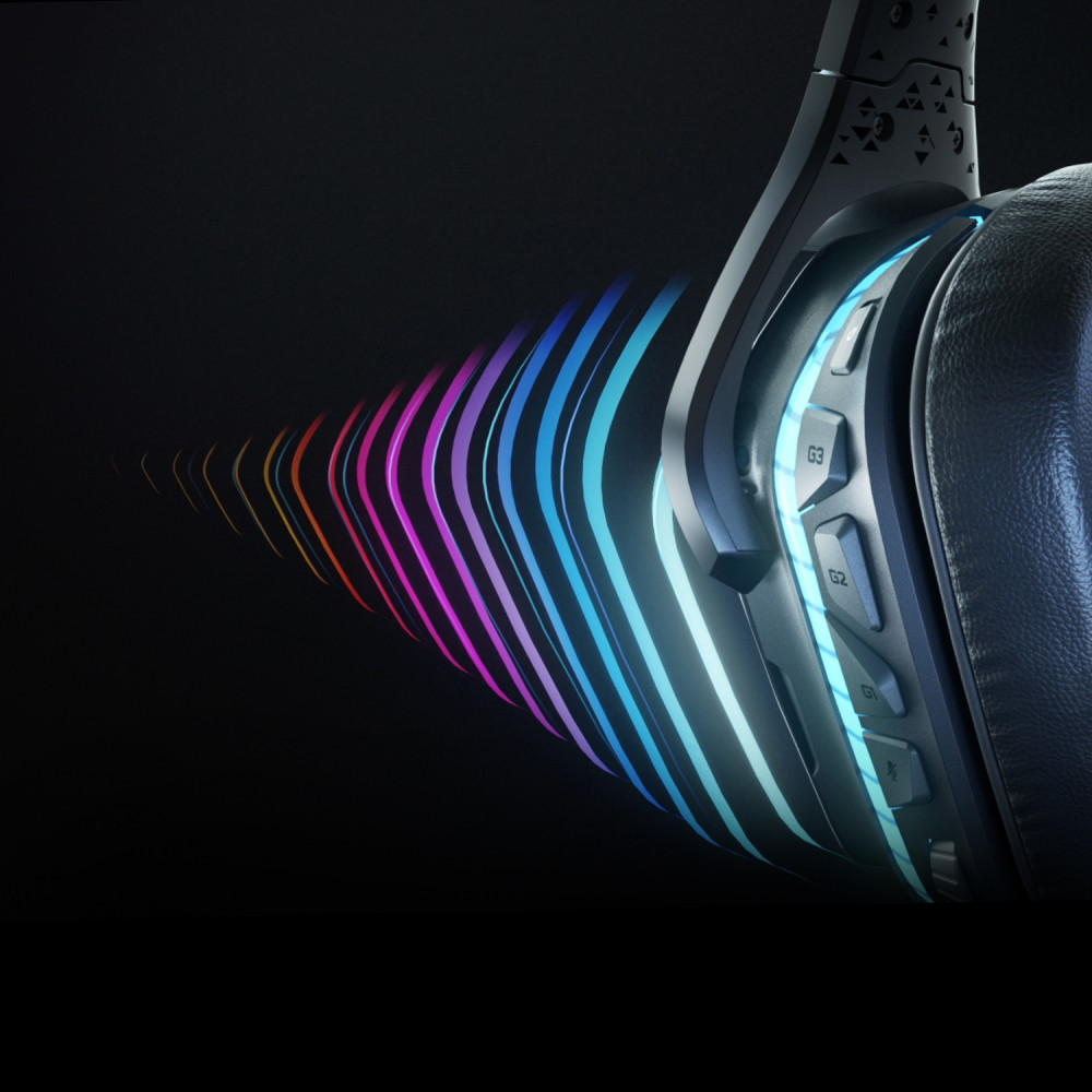 Produktbild för Logitech G G935 Headset Trådlös Huvudband Spela Svart, Blå