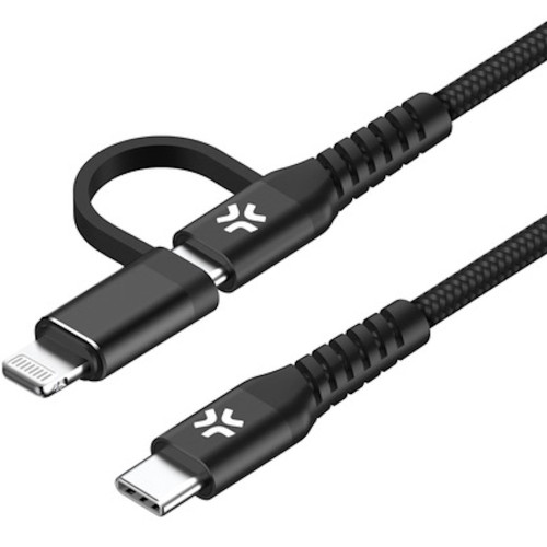 Celly 2-i-1-kabel USB-C - USB-C/Lightning 60W 1m Svart