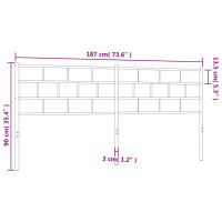 Produktbild för Huvudgavel metall vit 180 cm