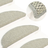 Miniatyr av produktbild för Trappstegsmattor självhäftande sisallook 15 st 56x17x3 cm grå