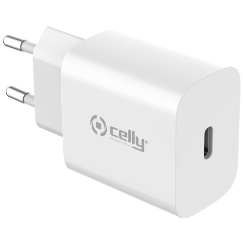Celly Planet USB-laddare USB-C 25W av 100% återvunnen plast Vit