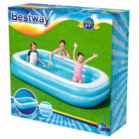 Produktbild för Bestway Uppblåsbar pool rektangulär 262x175x51 cm blå och vit