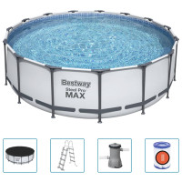 Produktbild för Bestway Pool Steel Pro MAX rund med tillbehör 457x122 cm