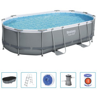 Produktbild för Bestway Poolset Power Steel oval 488x305x107 cm