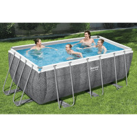 Produktbild för Bestway Pool Power Steel med tillbehör rektangulär 412x201x122 cm