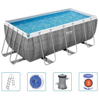 Produktbild för Bestway Pool Power Steel med tillbehör rektangulär 412x201x122 cm