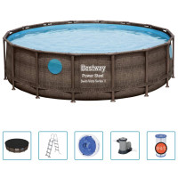 Produktbild för Bestway Pool med tillbehör Power Steel 488x122 cm