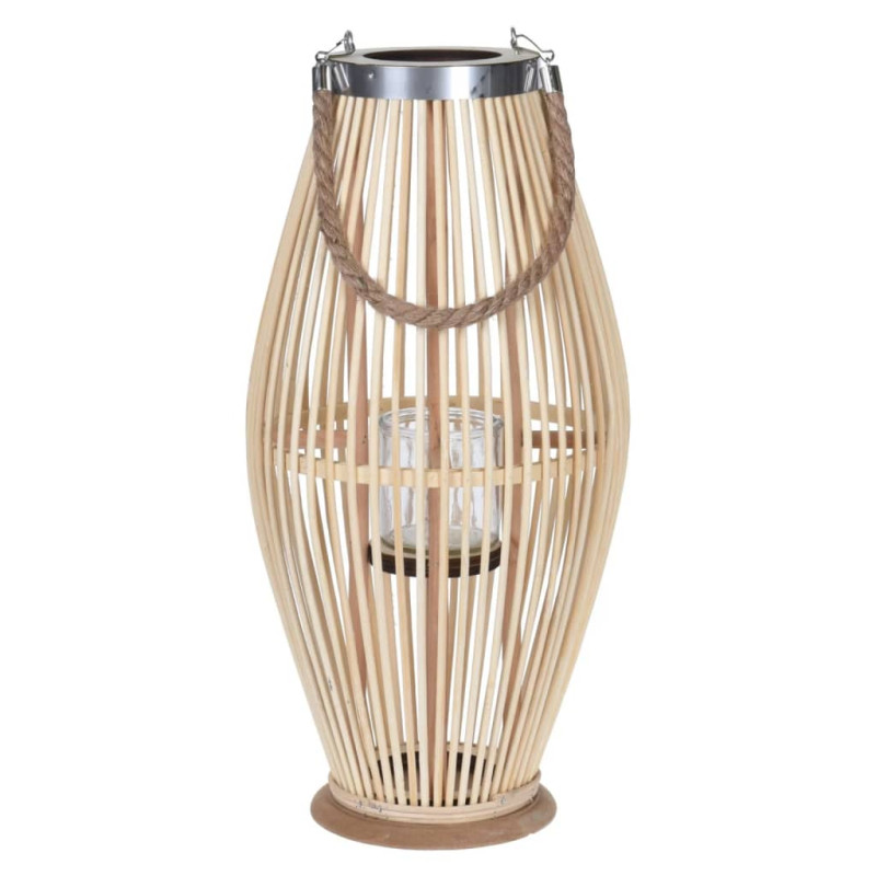 Produktbild för H&S Collection Lykta 24x48 cm Bambu naturfärgad