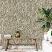 Produktbild för DUTCH WALLCOVERINGS Tapet Phoenix grön och beige