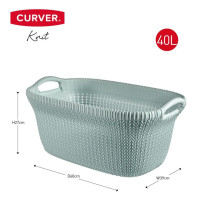 Miniatyr av produktbild för Curver Tvättkorg Knit 40L ljusblå