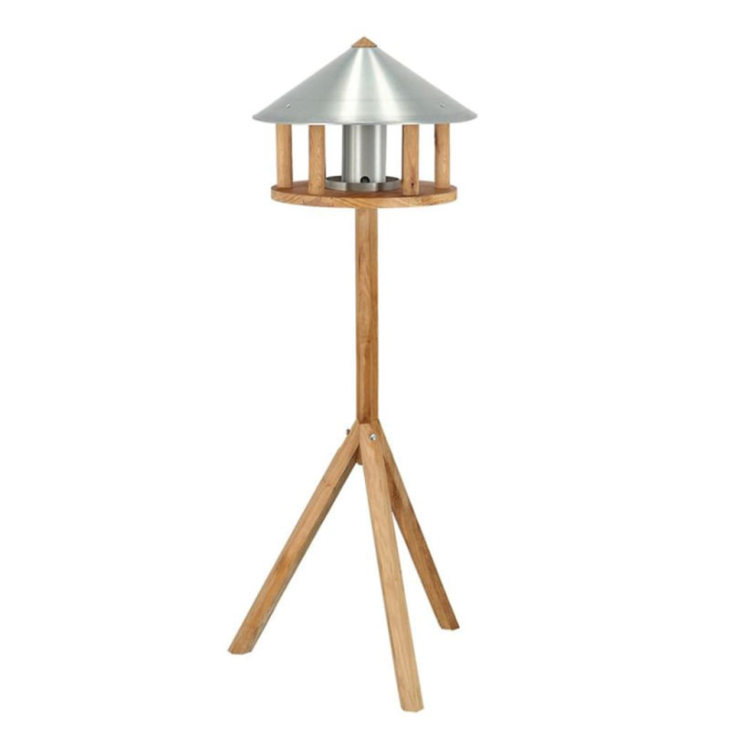 Produktbild för Esschert Design Fågelmatare med silo och runt tak zink
