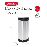 Miniatyr av produktbild för Curver Pedalhink Deco oval 40L silver