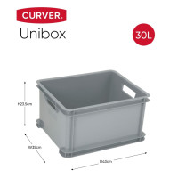 Miniatyr av produktbild för Curver Förvaringslåda Unibox L 30L grå