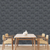 Produktbild för DUTCH WALLCOVERINGS Tapet Onyx antracit och guld