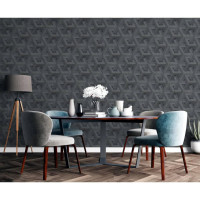 Produktbild för DUTCH WALLCOVERINGS Tapet Onyx antracit och guld