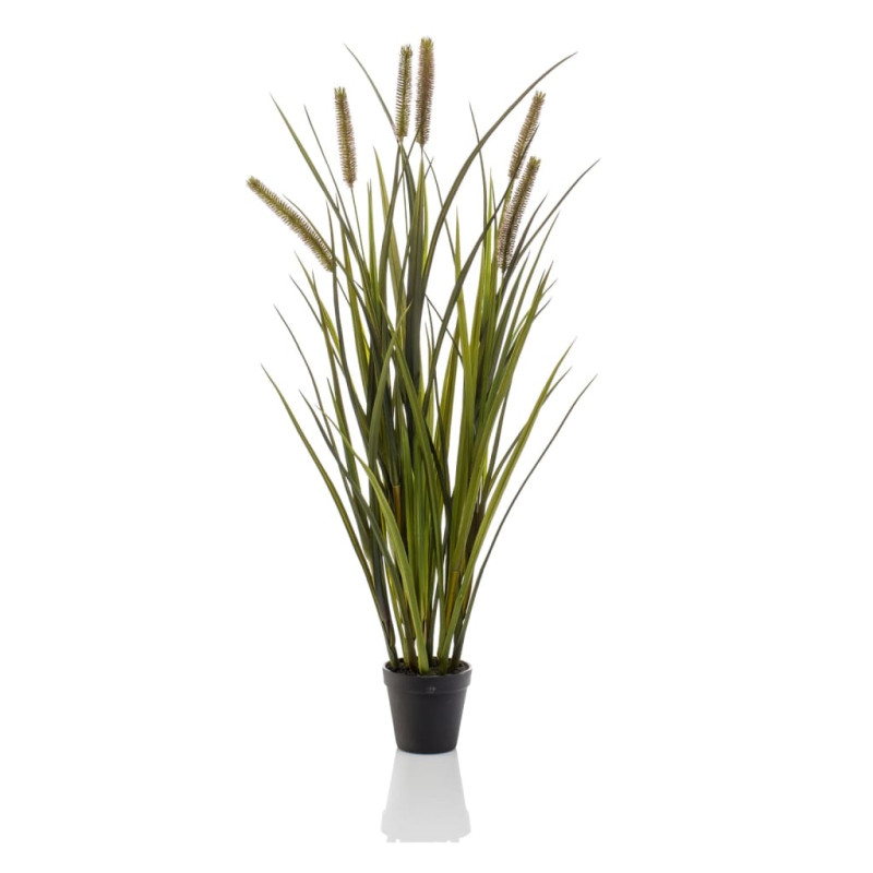 Produktbild för Emerald Konstväxt Cattails Grass i kruka 85 cm