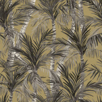 Produktbild för DUTCH WALLCOVERINGS Tapet Palm Trees guld och svart