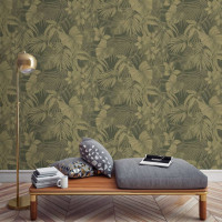 Produktbild för DUTCH WALLCOVERINGS Tapet Joelle grön och guld