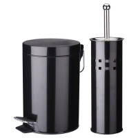 Produktbild för Excellent Houseware Badrumsset 2 delar rostfritt stål svart
