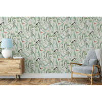 Produktbild för DUTCH WALLCOVERINGS Tapet Flamingo mintgrön