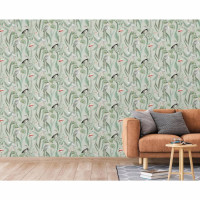 Produktbild för DUTCH WALLCOVERINGS Tapet Flamingo mintgrön