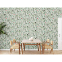 Produktbild för DUTCH WALLCOVERINGS Tapet Flamingo mintgrön