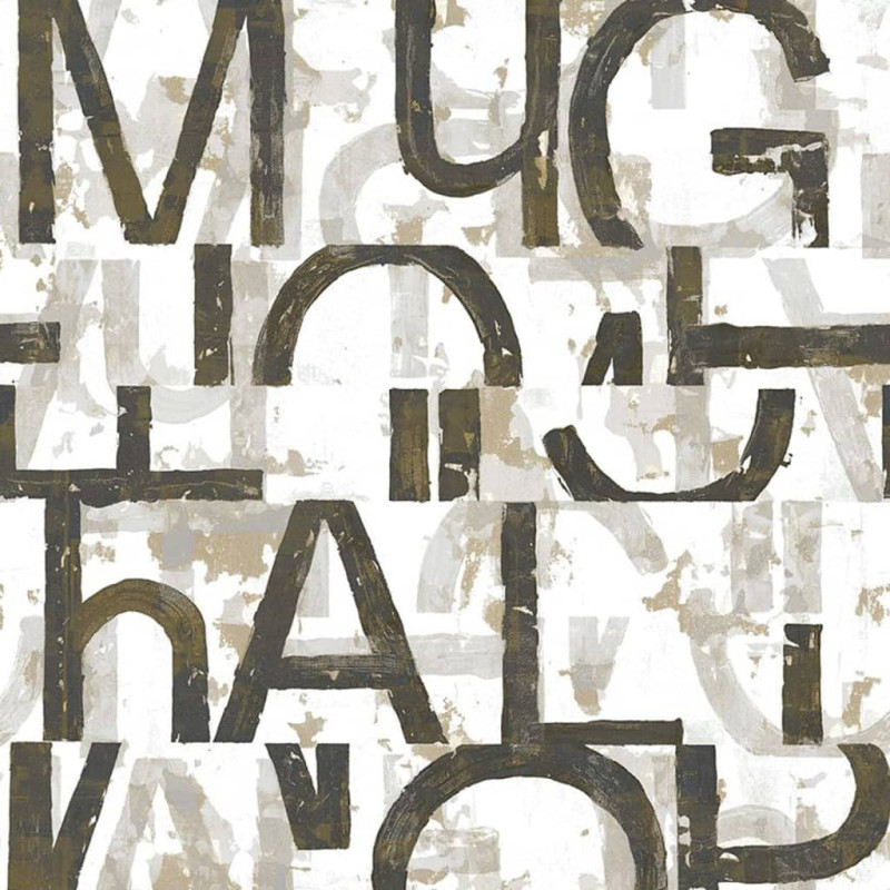Produktbild för Noordwand Tapet Friends & Coffee Words and Letters svart och metallic