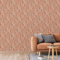 Produktbild för DUTCH WALLCOVERINGS Tapet Mae orange och beige