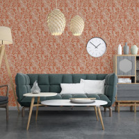 Produktbild för DUTCH WALLCOVERINGS Tapet Mae orange och beige