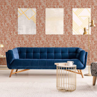 Produktbild för DUTCH WALLCOVERINGS Tapet Mae orange och beige