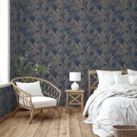 Produktbild för DUTCH WALLCOVERINGS Tapet Joelle silver och blå