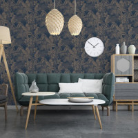 Produktbild för DUTCH WALLCOVERINGS Tapet Joelle silver och blå