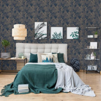 Produktbild för DUTCH WALLCOVERINGS Tapet Joelle silver och blå