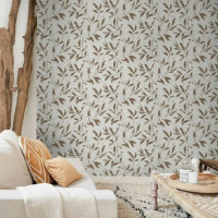 Produktbild för DUTCH WALLCOVERINGS Tapet Leafs beige och brun