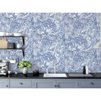 Produktbild för DUTCH WALLCOVERINGS Tapet Liquid Marble blå