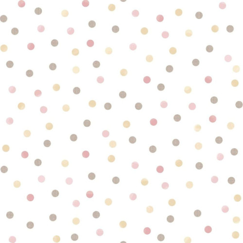 Noordwand Noordwand Tapet Mondo baby Confetti Dots rosa, vit och brun