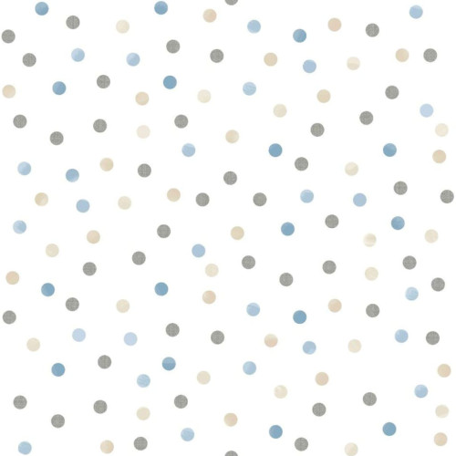 Noordwand Noordwand Tapet Mondo baby Confetti Dots vit, blå, grå och beige