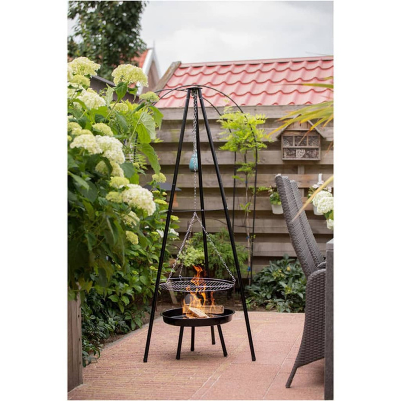 Produktbild för RedFire Trädgårdsgrill med stativ och eldfat 50 cm svart
